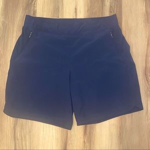 Navy Calia Thin Athletic Shorts 7.5 Inseam